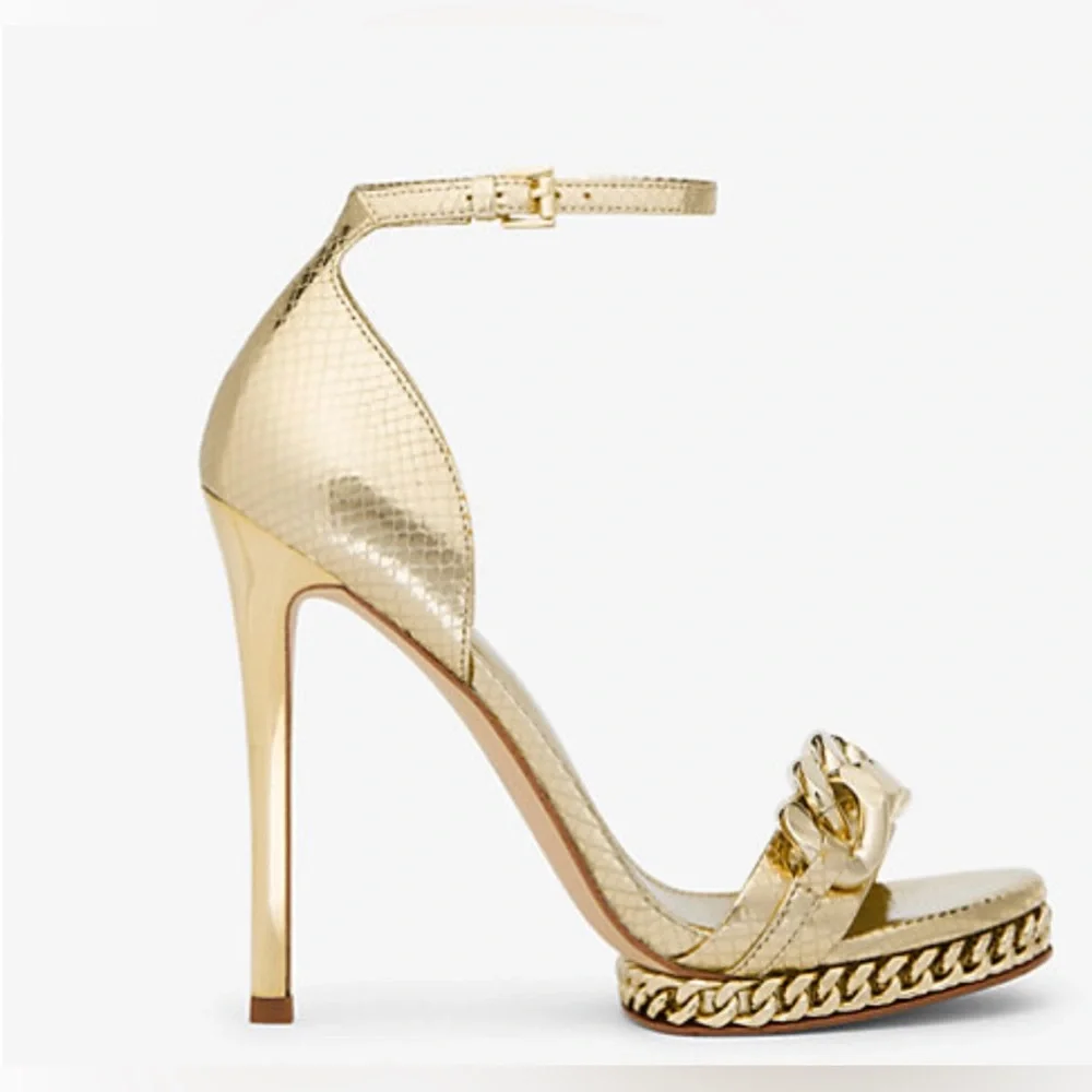 Michael‎ Kors Jordyn Metallic Snake Leather Platforms